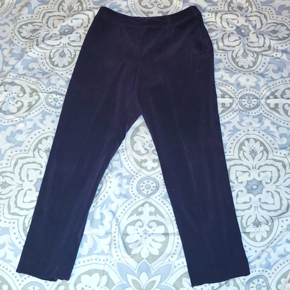 Casual corner brushed velour pants side zip Skinny stretch Burgundy Slimming